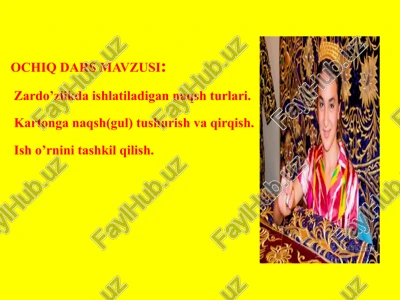 zardo’zlikda ishlatiladigan naqshlar — PPTX