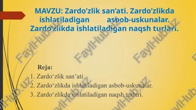 zardo’zlik san’ati — PPT