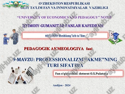 professionalizm “akme”ning turi sifatida — PPT