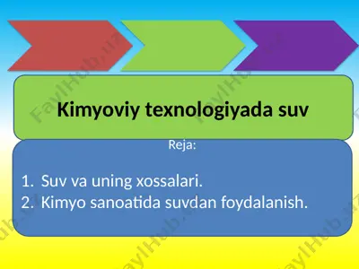 kimyoviy texnologiyada suv — PPTX