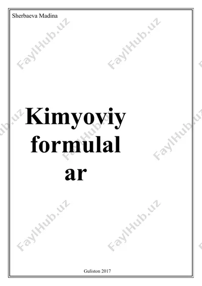 kimyoviy formulalar — DOCX