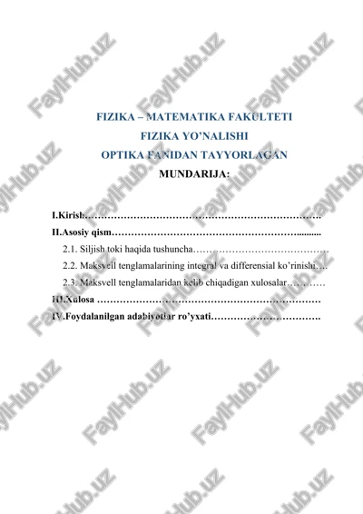 optika fanidan tayyorlagan — DOCX