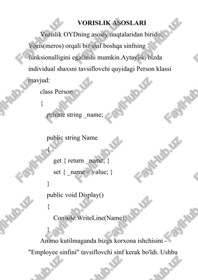 vorislik asoslari — DOCX