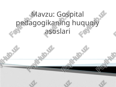 gospitalpedagogikaning huquqiy asoslari — PPTX