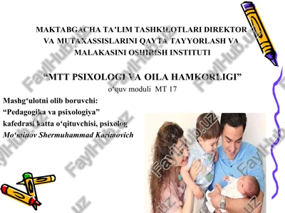 "mtt psixologi va oila hamkorligi" — PPT
