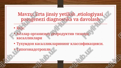tuxumdon kasalliklarining klassifikatsiyasi — PPTX