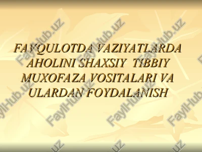 shaxsiy himoya vositalari (shhv) — PPT