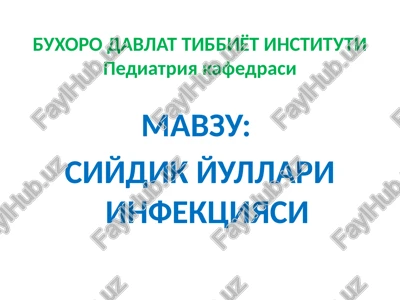 siydik yullari infektsiyasi — PPTX