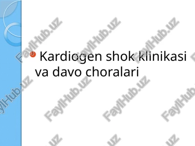 kardiogenshok klinikasi davolari — PPTX
