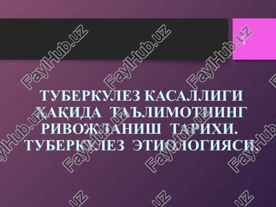 tuberkulez kasalligi — PPT