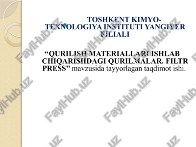 qurilish materiallari ishlab chiqarish — PPTX