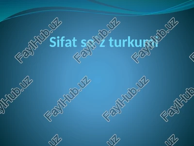 sifat so'z turkumi slayd — PPTX