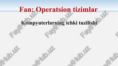zamonaviy shaxsiy kompyuterni tashkil etuvchi qurilmalar — PPTX