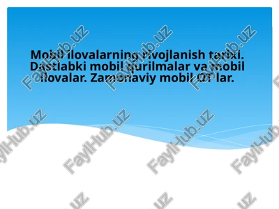 mobil qurilmalarning rivojlanish tarixi — PPTX