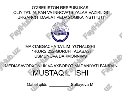 media vositalarida axborotning kelajagi va yangi tendensiyalar — PPTX