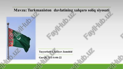 turkmaniston davlatining xalqaro soliq siyosati — PDF