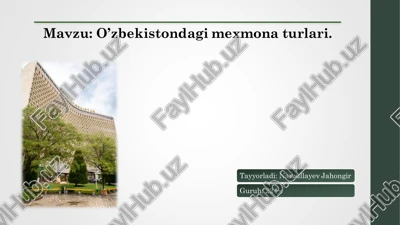 o‘zbekistondagi mexmona turlari — PDF