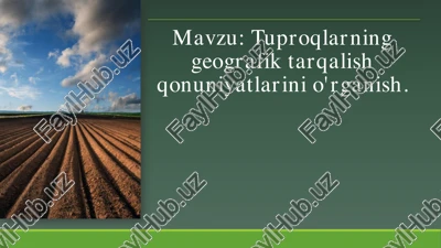 tuproqlarning geografik tarqalishi — PDF