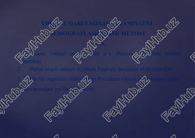 virtual qabulxonalar jamiyatni — PPTX