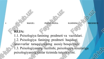 psixologiya fanining predmeti — PPTX