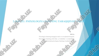 psixologiya fanining taraqqiyot tarixi — PPTX
