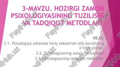 psixologiya fanida ilmiy tadqiqotlar — PPTX