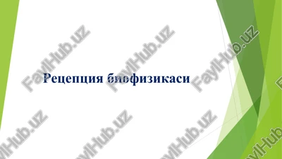 retseptsiya biofizikasi — PPT