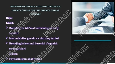 brendingda iste'mol bozorini o'rganish — PPTX