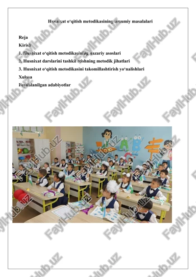 husnixat o‘qitish metodikasi — DOCX