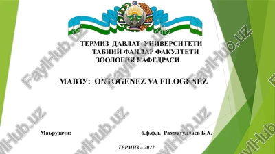 ontogenez va filogenez — PPTX