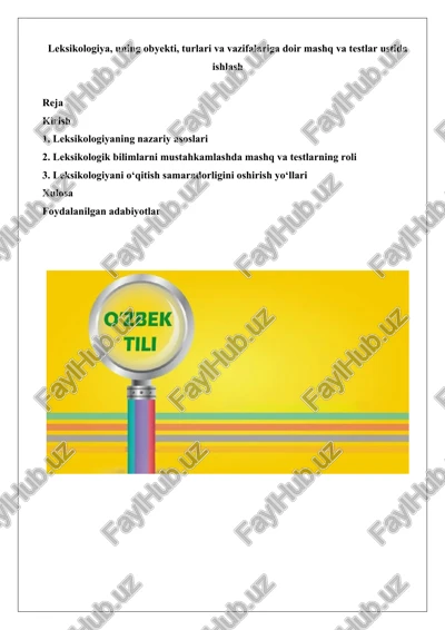 leksikologiya mashqlar va testlar — DOCX