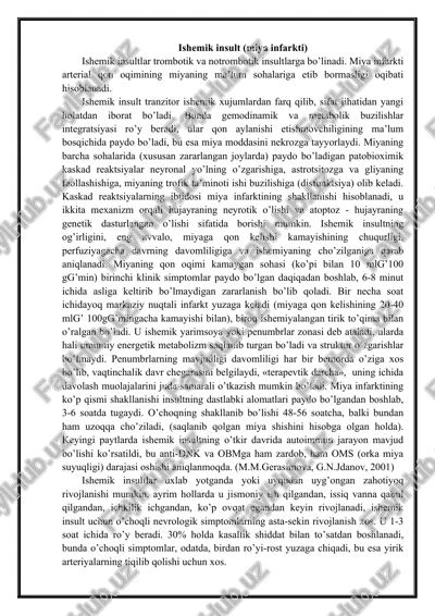 ishemik insult (miya infarkti) — DOCX