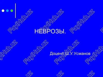 nevrozi.dotsent sh.u.usmanov — PPT