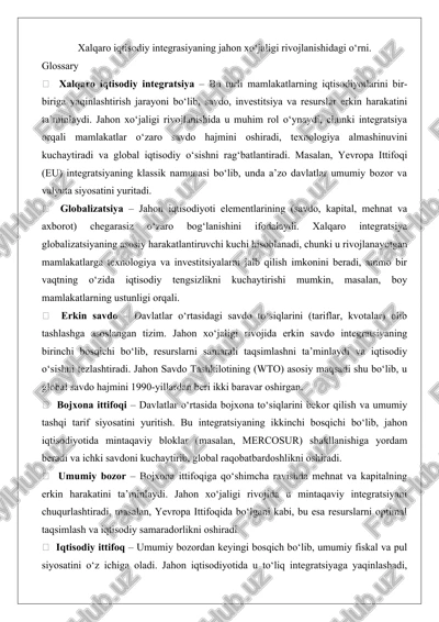 xalqaro iqtisodiy integratsiya — DOCX