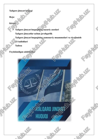 xalqaro jinoyat huquqi — DOCX