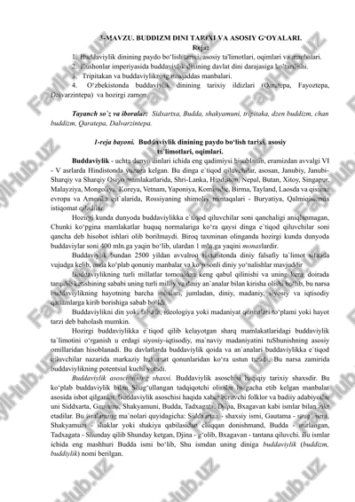 buddizm dini tarixi va asosiy g‘oyalar — DOCX