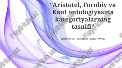 aristotelning ontologiyasidagi kategoriyalar tasnifi — PPTX