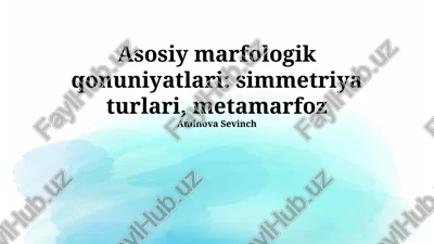 asosiy marfologik qonuniyatlari — PPTX