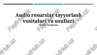 ovozli resurslar — PPTX