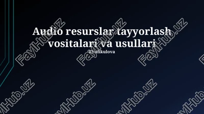 ovoz resurslarini tayyorlashda dasturlar — PPTX