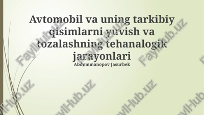 eko-do'stona tozalash texnologiyalari — PPTX
