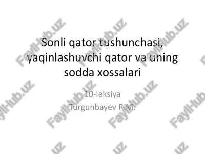 sonli qator tushunchasi — PDF