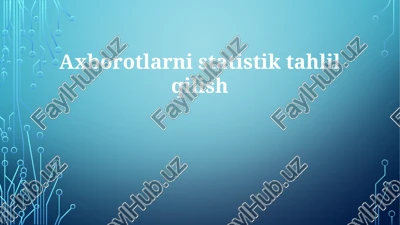 statistika va ma'lumotlar tahlili — PPTX