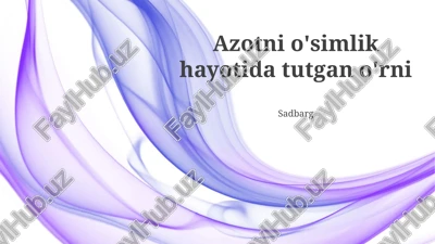 organik o'g'itlar va azot — PPTX
