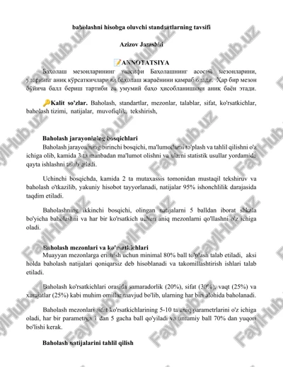 baholash mezonlarining tavsifi — DOCX