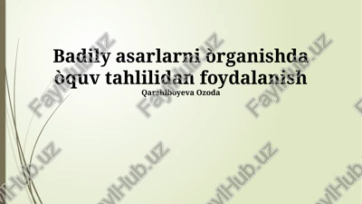 yomon odatlarni òrganishda òquv tahlilidan foydalanish — PPTX