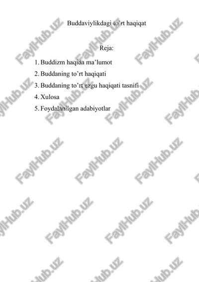 buddaviylikdagi to’rt haqiqat — DOCX