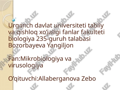 mikroorganizmlar biotexnologiyasi — PPTX