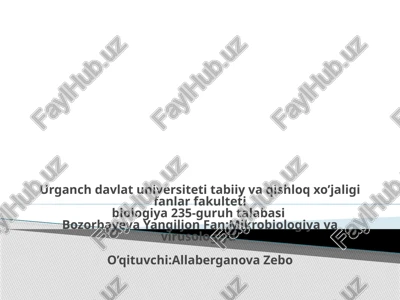 mikroorganizmlarning qishloq xo'jaligida o'simliklarni himoya qilish daqo'llanilishi — PPTX