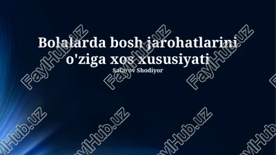bolalarda bosh miya shikastlanishlarning oʻziga xos xususiyatlari — PPTX